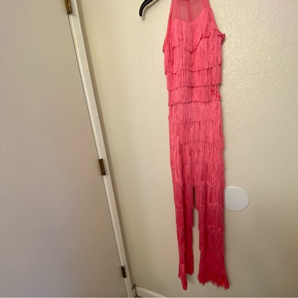 Weissman dance costume pink fringe pant suit Nobody Supposed To Be Here 14586 LC - Picture 4 of 13
